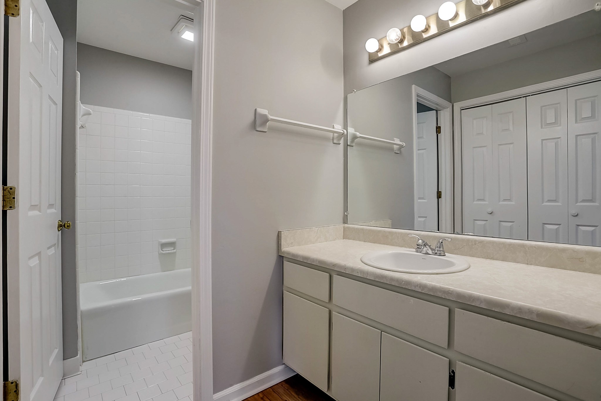 741 Kent Road Nashville, TN 37214 - Photo 15 of 25 a bathroom with a sink vanity granite tub and shower