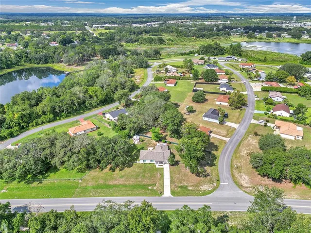 a view of a garden with a lake
