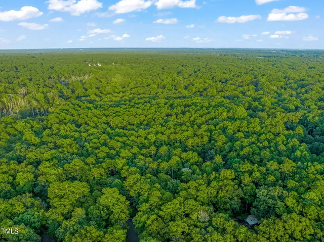 a view of a big yard with lots of green space and a lake view