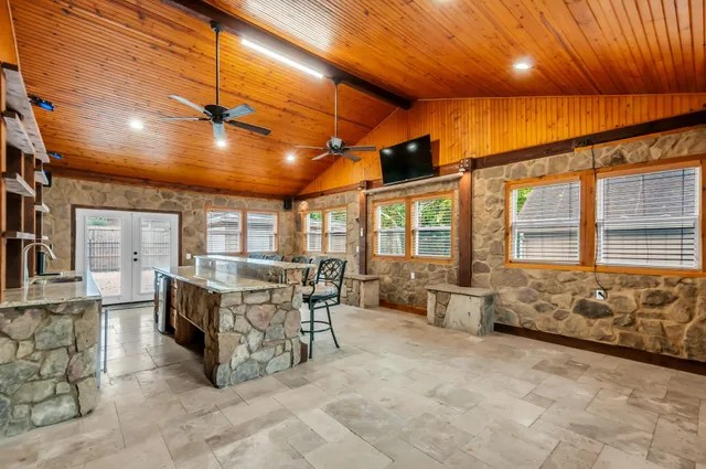 a living room with furniture