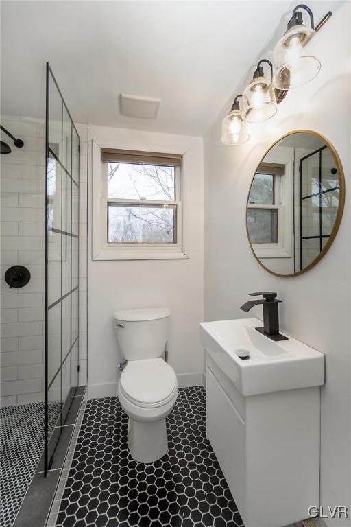 5967 Decker Road Bushkill, PA 18324 - Photo 36 of 47 a bathroom with a sink toilet and a mirror