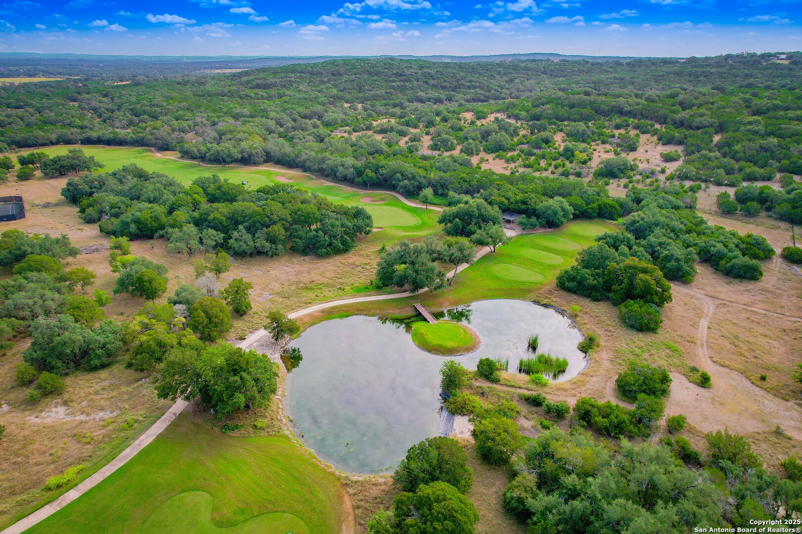 429 Fossil Hills Loop Spring Branch, TX 78070 - Photo 60 of 64 an aerial view of a houses with a yard