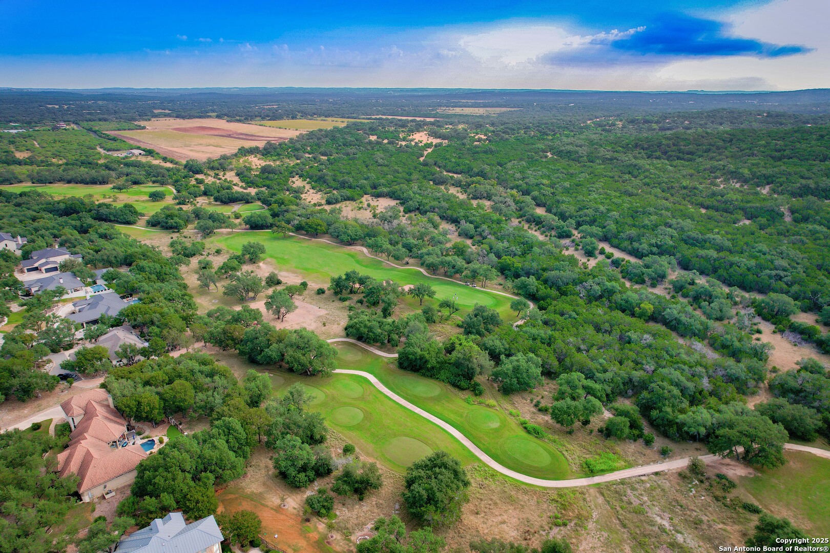 429 Fossil Hills Loop Spring Branch, TX 78070 - Photo 63 of 64 an aerial view of a residential houses covered in trees