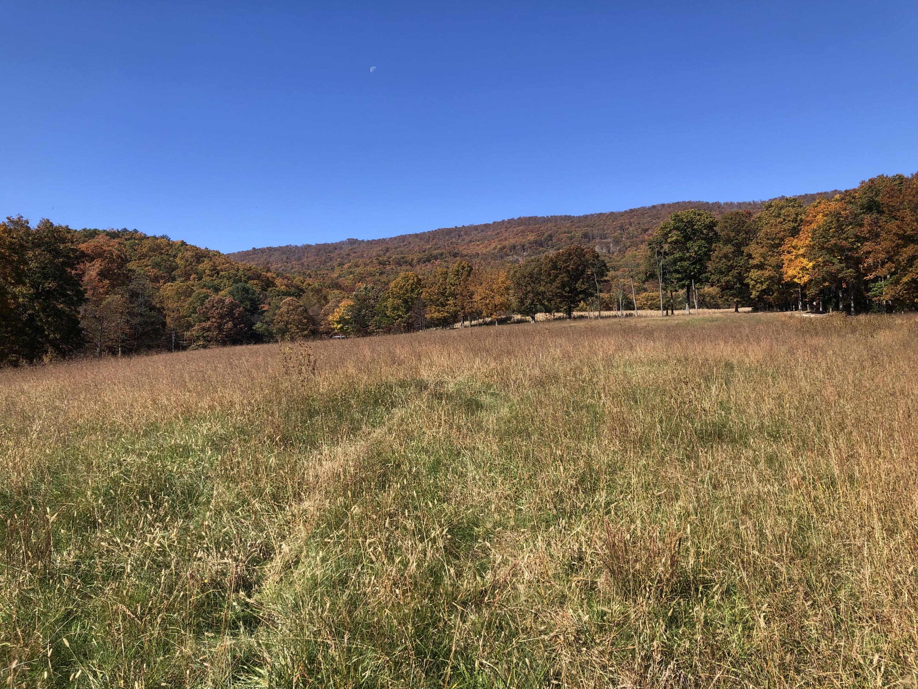 a view of mountain with sunset view