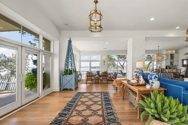 a living room with furniture