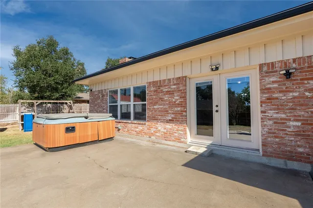 a front view of a building with glass door