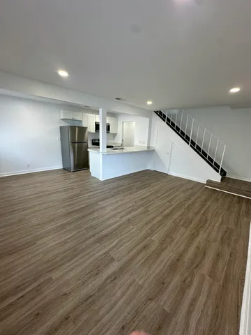 a bath room with a shower