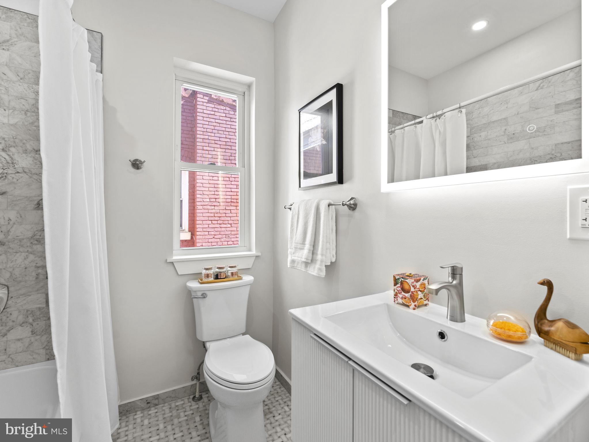 532 Shepherd Street Northwest Washington, DC 20011 - Photo 16 of 28 Bathroom w/Dimmable LED Lighted Clean Mirror