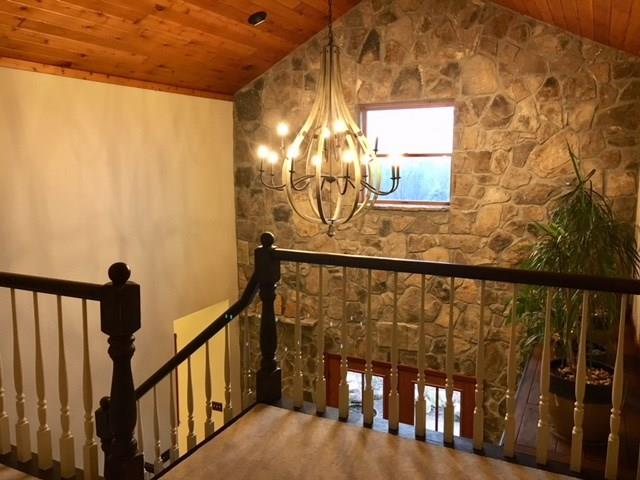 1245 Flatwoods Road Vanderbilt, PA 15486 - Photo 14 of 25 View from the Upper Foyer. More Wood Ceilings adding Charm to this home.