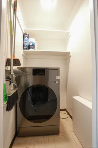a utility room with a washer and dryer