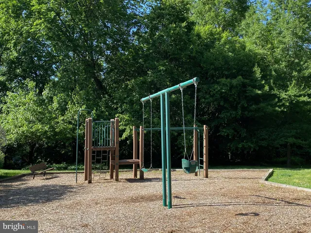 a view of backyard with green space and trees around