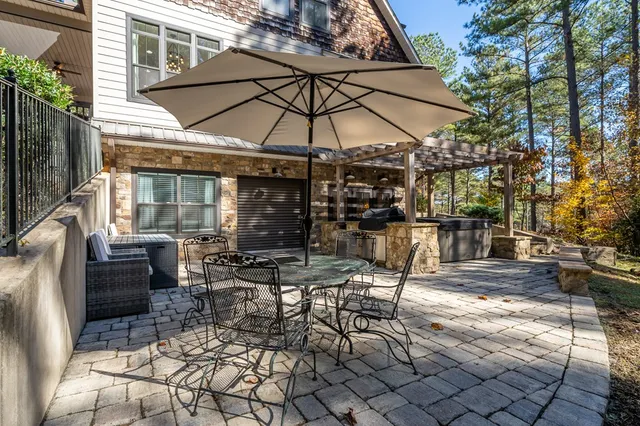 a view of a city with mountain