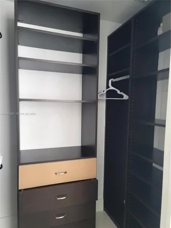 a room with a closet