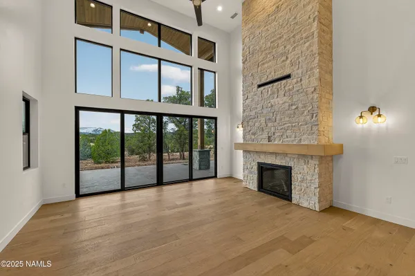 an entryway with an empty room