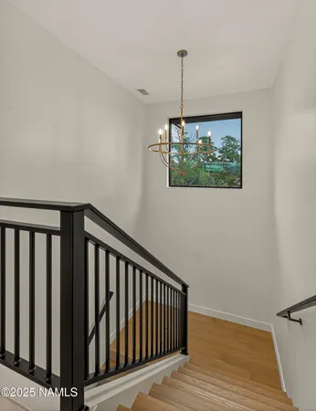 a view of hallway with stairs