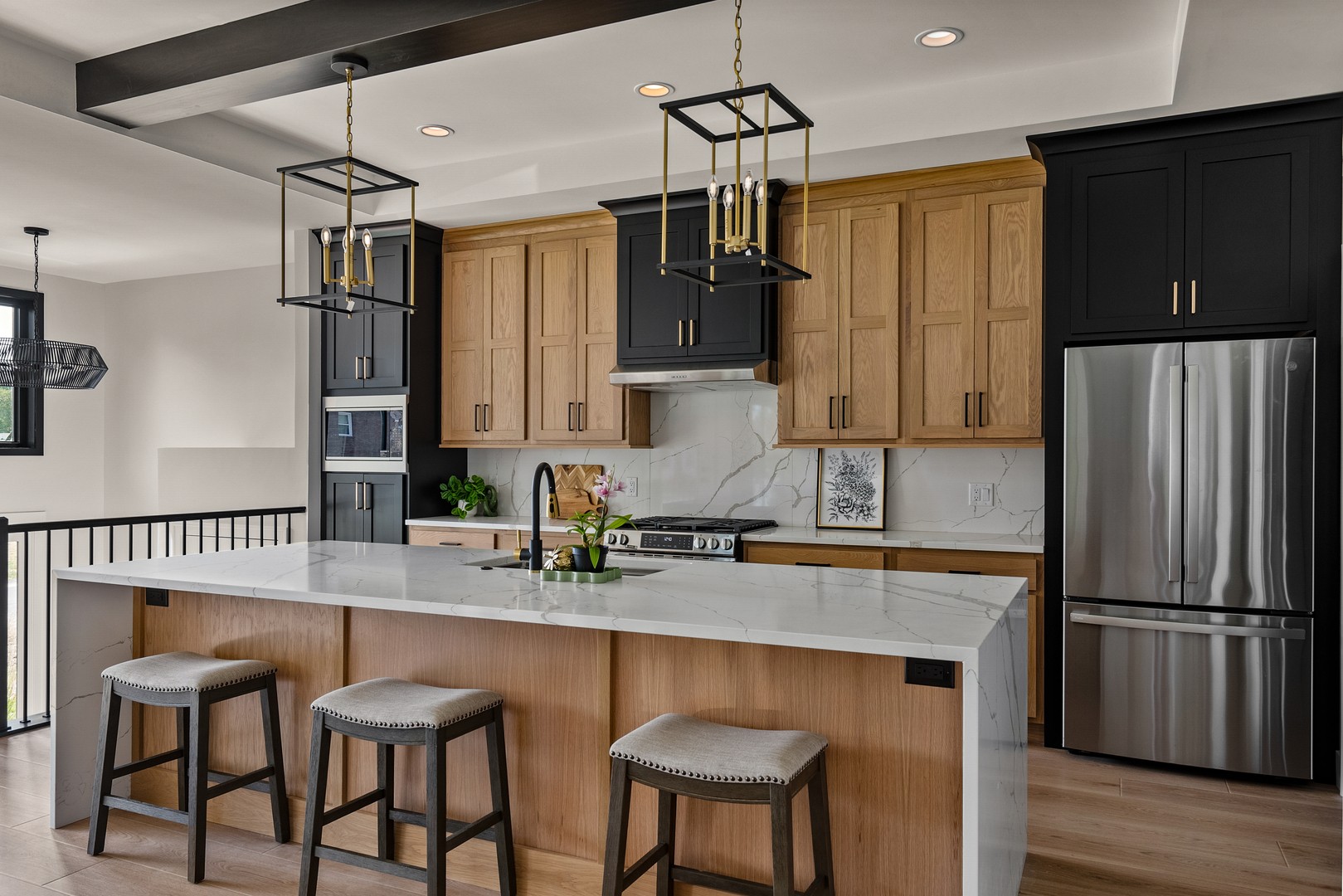 686 Jones Street Bettendorf, IA 52722 - Photo 11 of 21 a kitchen with refrigerator cabinets and wooden floor