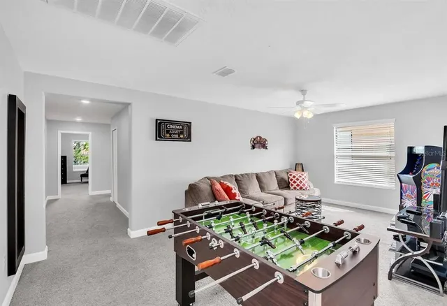 a living room with furniture