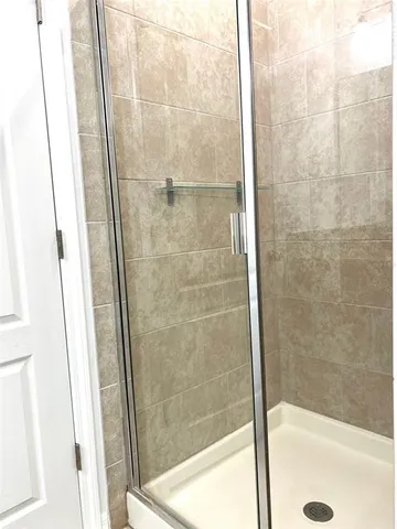 a bathroom with a shower
