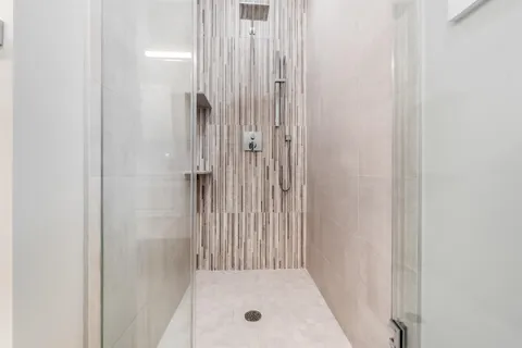 a bathroom with a tub