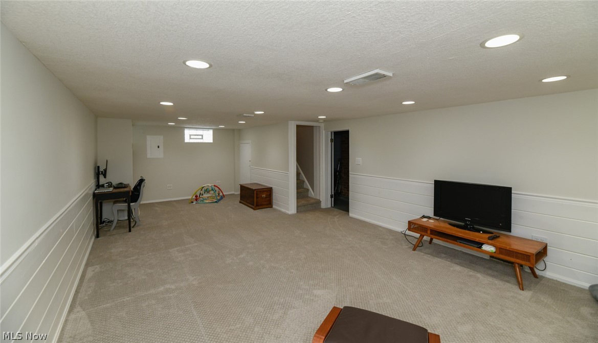 Newly carpeted basement