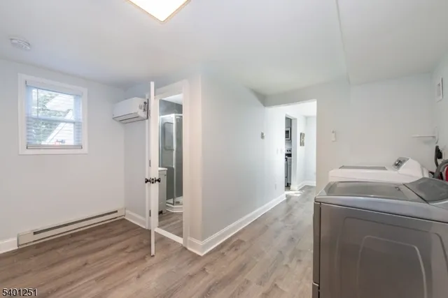 a room with a washer and dryer