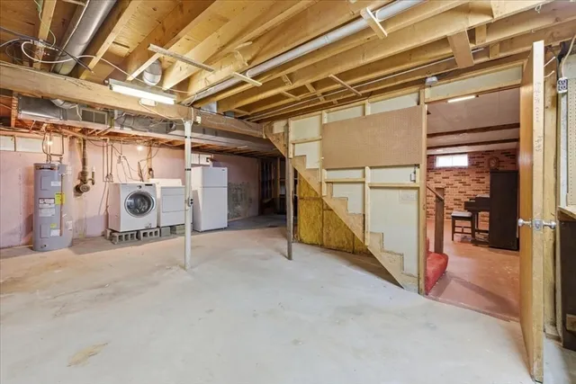 a view of a room with wooden walls