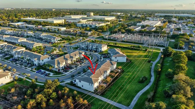 an aerial view of multiple house