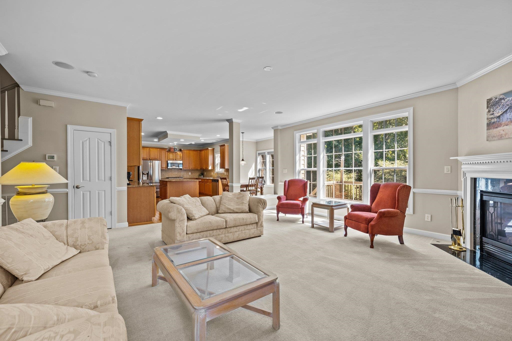 11900 Deneb Court Raleigh, NC 27614 - Photo 22 of 60 a living room with furniture and a fireplace