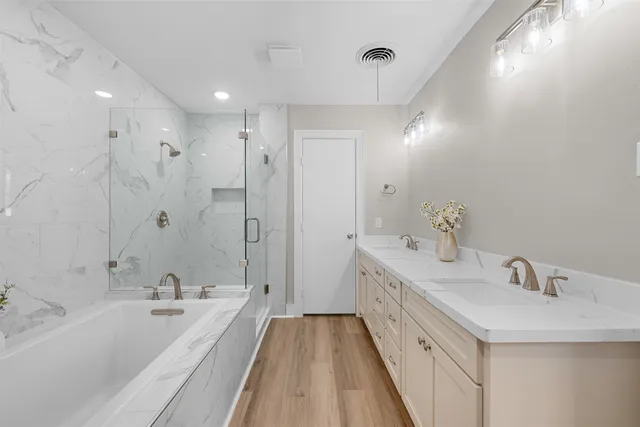 a view of wooden floor in a room