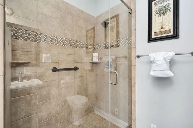 a bathroom with a shower