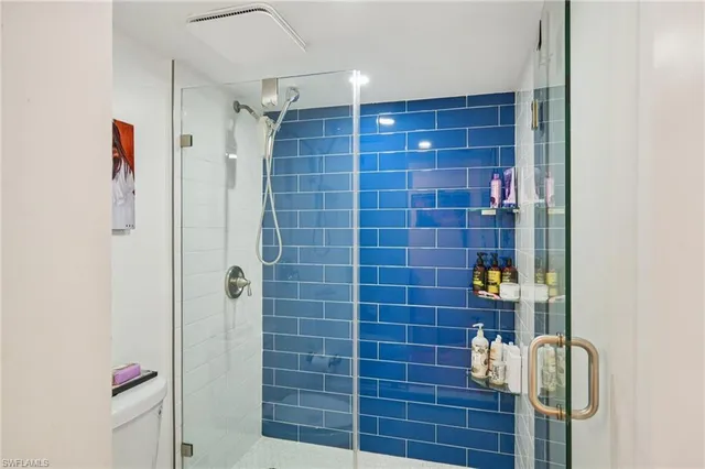a bathroom with a shower