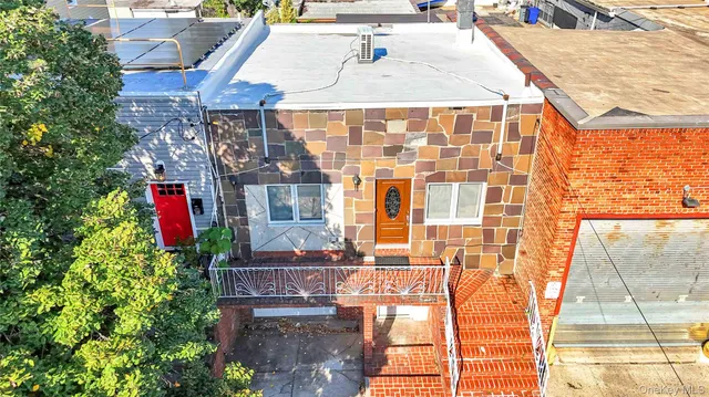 a front view of a building