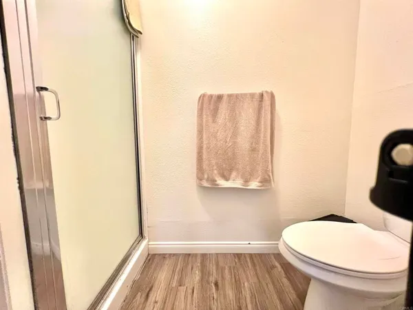 a white toilet sitting next to a shower curtain