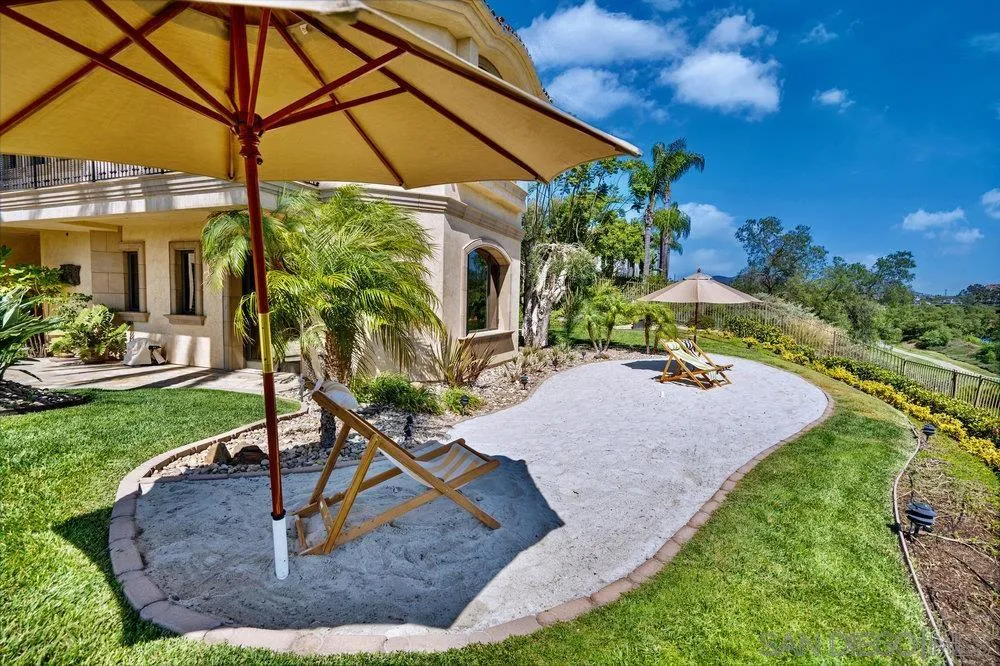 7756 St Andrews Road Rancho Santa Fe, CA 92067 - Photo 57 of 68 a view of a house with backyard and sitting area