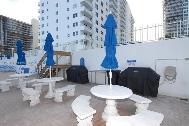 an ocean view with palm trees