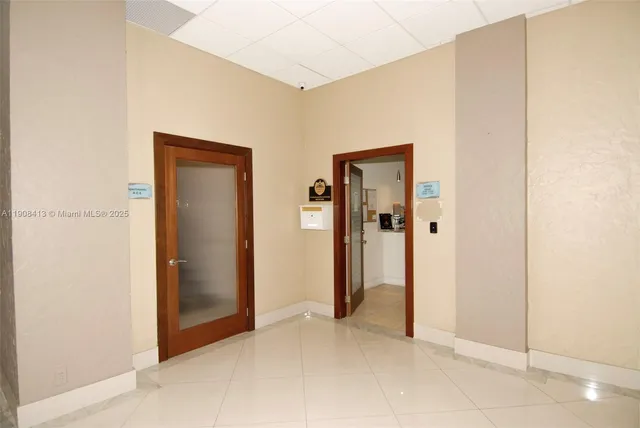 an empty room with closet