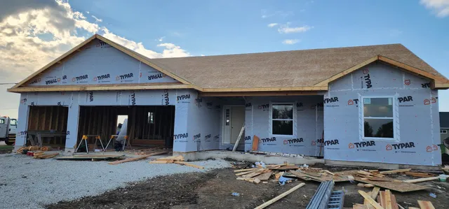 a view of a house with patio