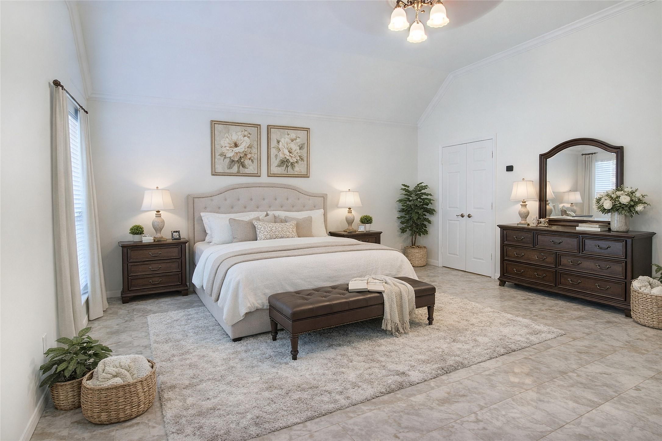 3327 River Bend Drive Rosenberg, TX 77471 - Photo 16 of 33 a bedroom with a bed and a chandelier