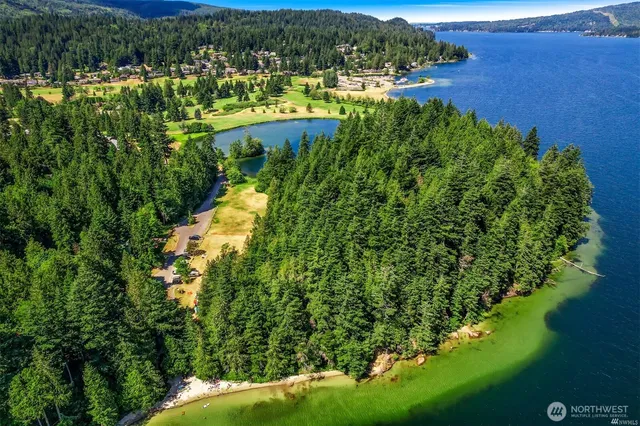 a view of lake with mountain
