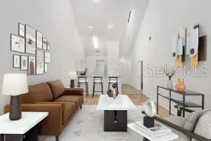 a kitchen with stainless steel appliances a sink stove and cabinets