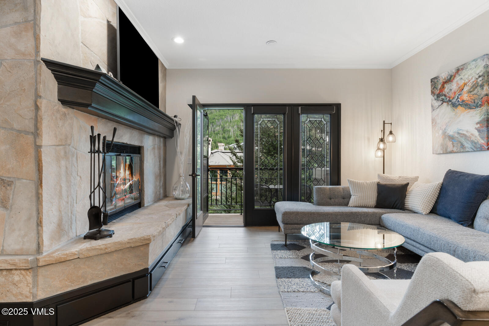Wood-burning fireplace