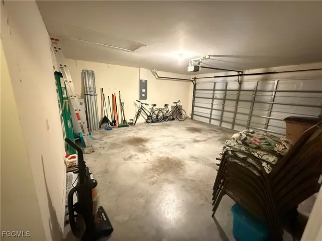 a view of a garage