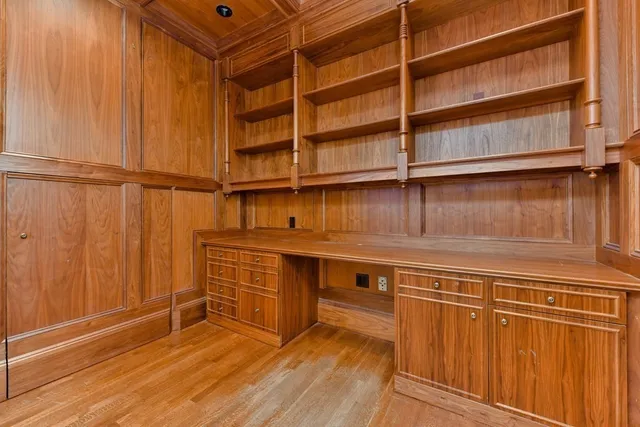 a view of a room with storage