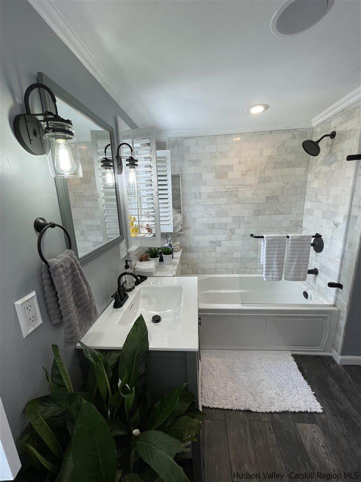 434 Cottekill Road Kingston, NY 12401 - Photo 14 of 35 a bathroom with a sink and a mirror