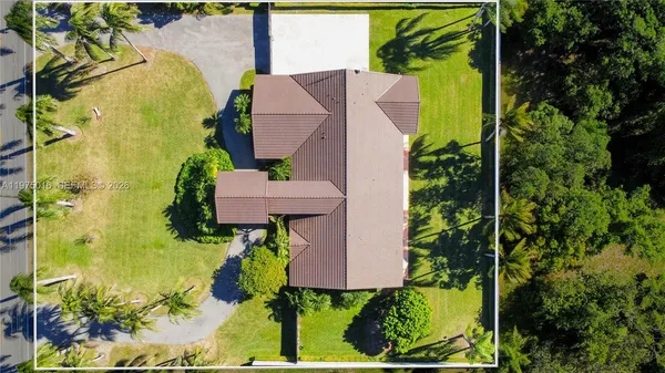 aerial view of a house