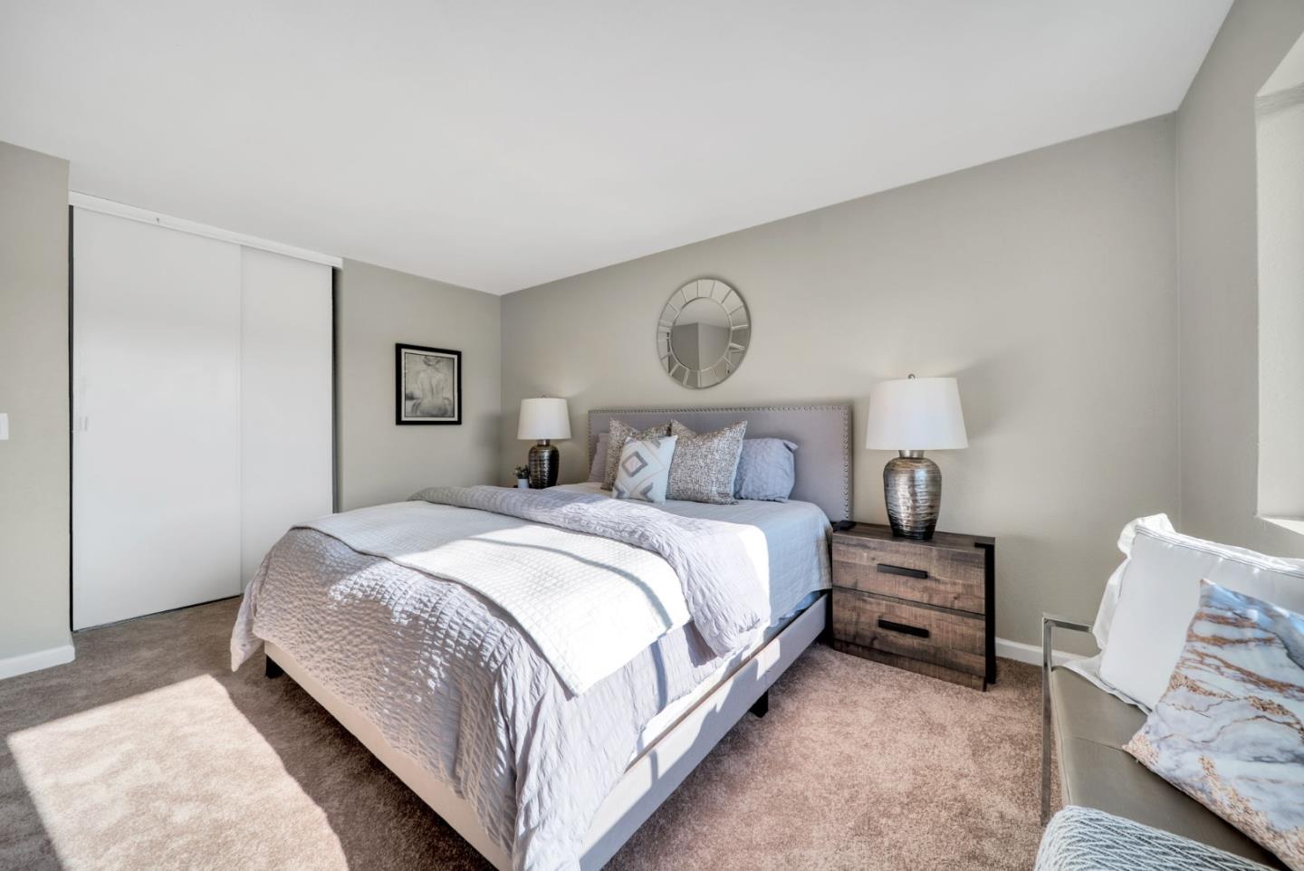1433 Big Basin Drive Milpitas, CA 95035 - Photo 16 of 23 a bedroom with bed and a lamp with window