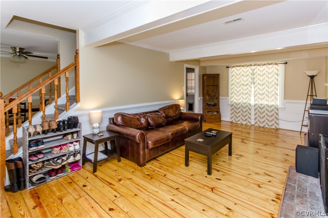 9818 Kendrick Road North Chesterfield, VA 23236 - Photo 5 of 36 a living room with furniture and a wooden floor