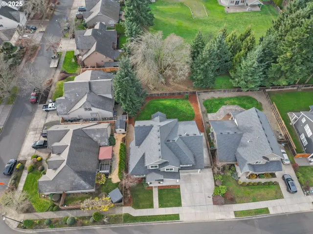 an aerial view of multiple house