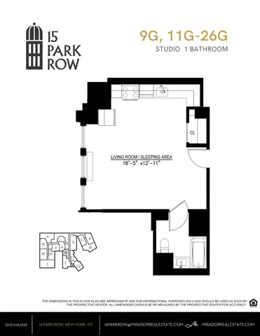 $3,700 | 15 Park Row, Unit 15G | Financial District