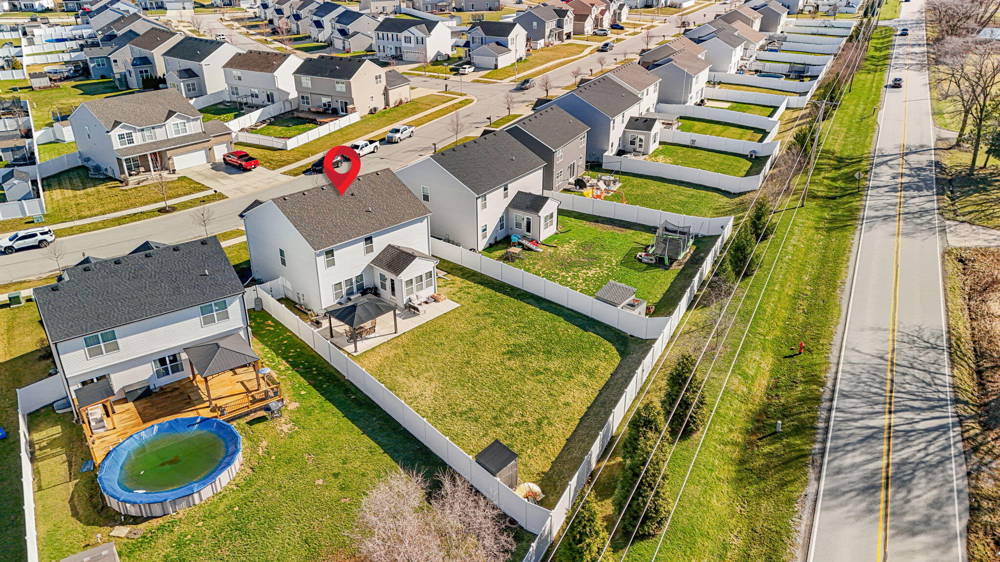 2143 West 132nd Place Crown Point, IN 46307 - Photo 4 of 35 an aerial view of a house with a swimming pool